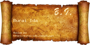 Burai Ida névjegykártya